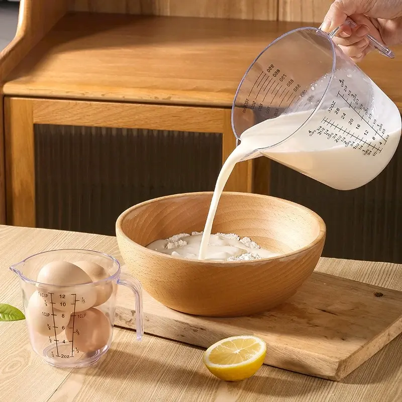 Baking Liquid Measuring Cups Set, Transparent Graduated PVC Scale, Durable Plastic Beakers, Essential Kitchen Tools for Baking and Cooking, Baking Gadget, Kitchen Utensils Set
