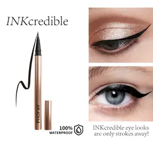 PHOFAY Waterproof Liquid Eyeliner Pen - 20s Quick Dry & Smudge-Proof, Long-Lasting Sweat-Proof Precision Fiber Tip for Winged Lines, High Pigment Black Eyeliner Makeup, Perfect Gift