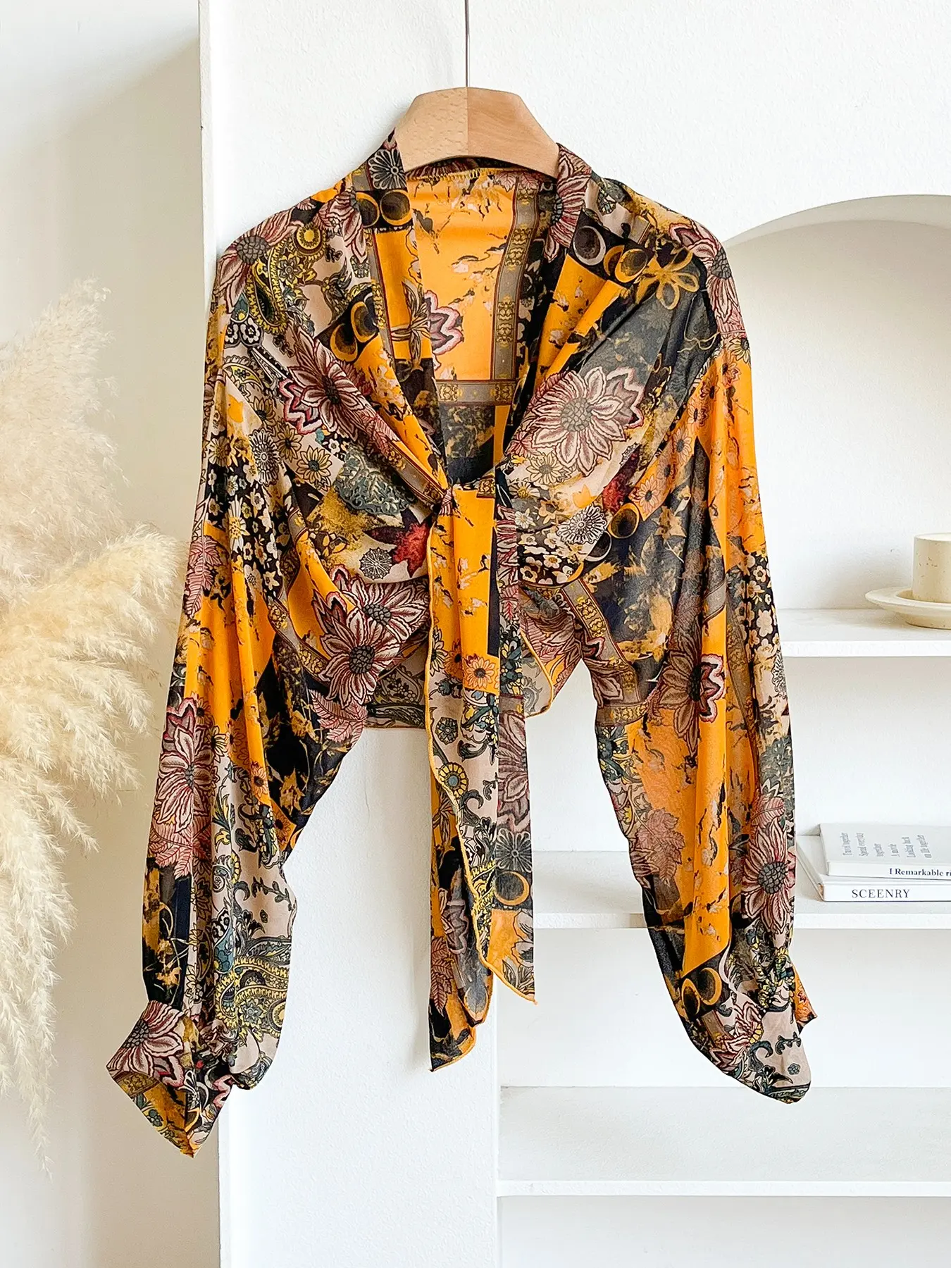 Women's Boho Print Shawl, Windproof Sand-Resistant Soft Scarf, Boho Floral Scarves, Fashionable Versatile Wrap, All-Season Casual Wear, Summer Shawl