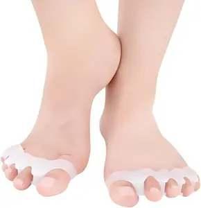 Toe Spacers for Women and Men, Toe Separators for Pedicure, Bunion Corrector, Hammer Toe Straightener, Plantar Fasciitis, Toe Spreaders for Foot Pain Relief and Foot Health. (2, White)