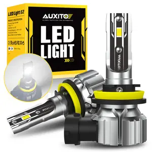 AUXITO H11 Led Headlight Bulb, H8/H9/H11/H16 LED Bulb Plug and Play 6000K Mini Size Car Light Bulbs Replacement, Pack of 2