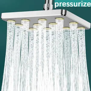 High-pressure Rainfall Shower Head, 1 Count Luxurious Square Design Shower Head, Water Saving Shower Equipment for Home Bathroom, High Pressure Showerhead, Powerful Shower Heads High Pressure