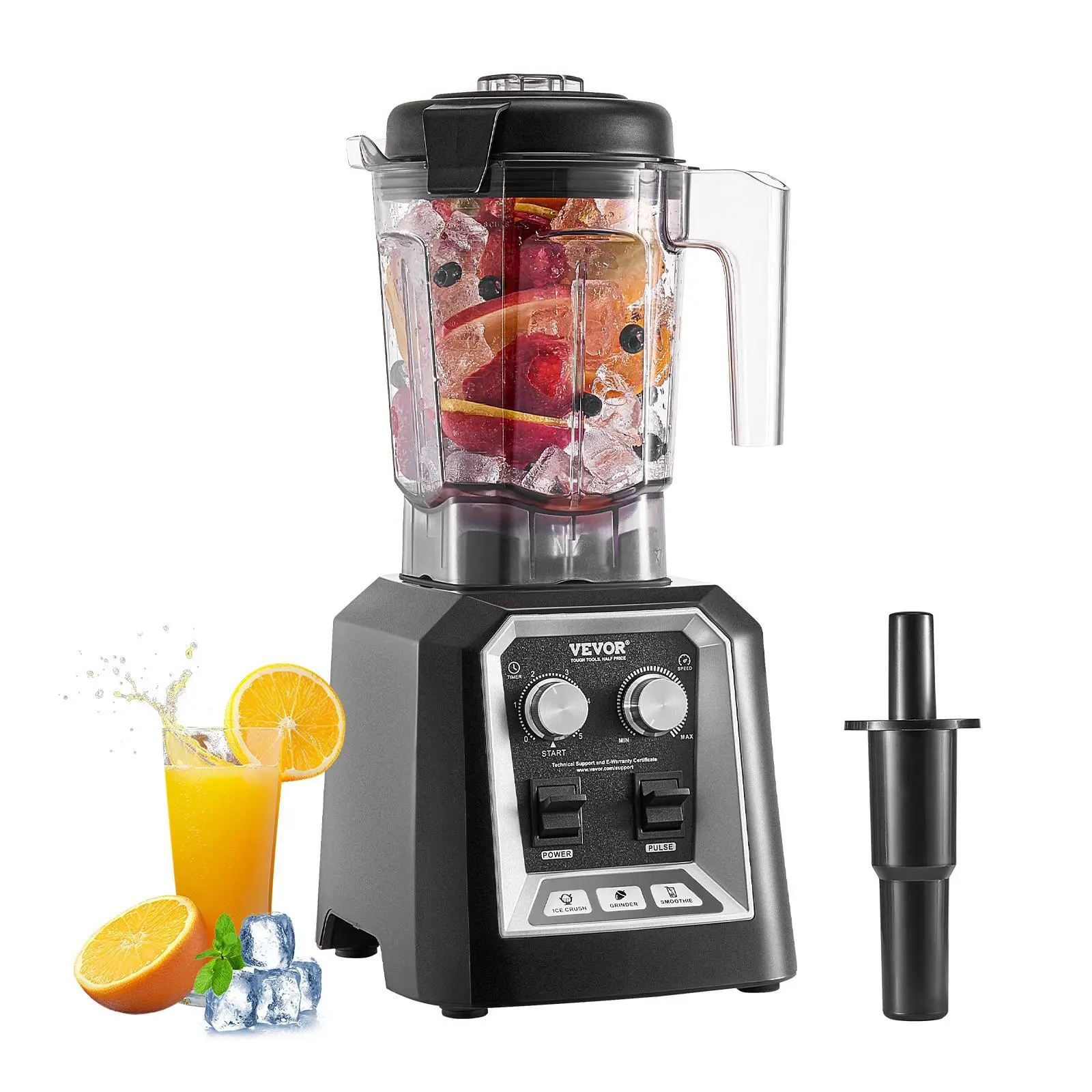 【summerfinds】VEVOR 68 oz 1400W High-Powered Ultra-Powerful Fast Multi-Mode Ice Blender, Kitchen Food Processing Blender for Smoothies, High-Powered Jug Blenders