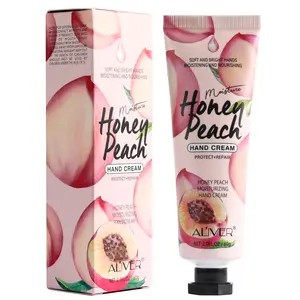 ALIVER Fruit-Scented Honey Peach Hand Cream with Honey Extract - 60ml Hydrating Lotion, Moisturizer Cream, Nourishing Option for Summer (Beauty & Personal Care, Hand Care)