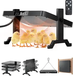 Smart Brooder Heating Plate, 2-in-1 Chicken Coop Heater & Chick Brooder, 200W Rapid Radiant Heat with Adjustable Temp 86~194℉ & Timer & Height & Angle, Peck-Resistant Power Cord, ETL/UL Certified Safe