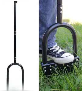 Edger Lawn Tool 41in Border Edger with Spring Steel Blade Long Rubber Handle Wide Footplate Rustproof Manganese Steel Half Moon Edger for Garden Maintenance