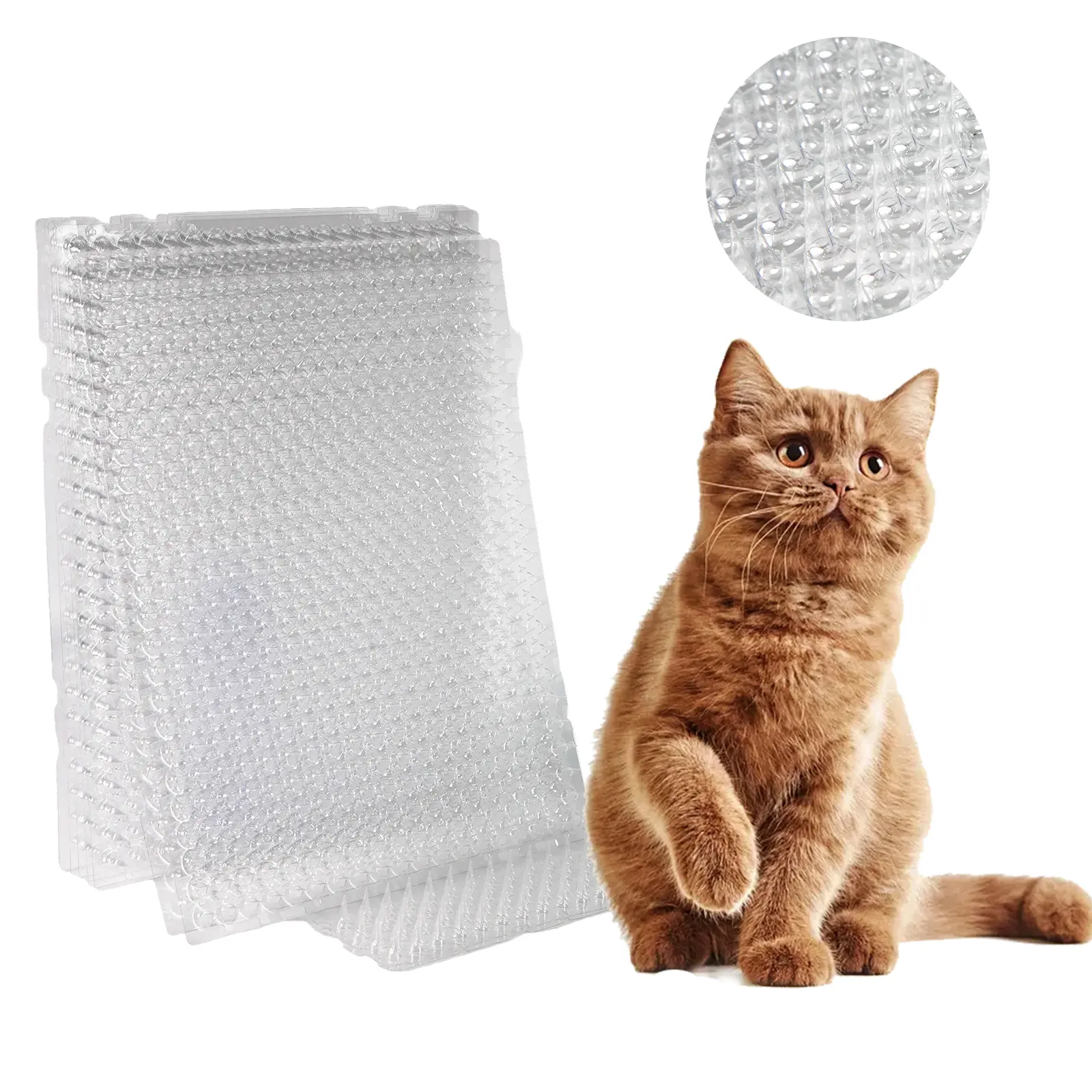 6 Pack Cat Deterrent Outdoor/Indoor Scat Mat, Pet Deterrent Training Mats, Keep Cats/Dogs Away Plastic Mats with Spikes