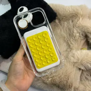 Silicone Suction Cup Protective Phone Case Mount, Dual-Sided Stand, Strong Grip for Hands-Free Use, Selfie & Video, Compatible with iPhone & Samsung, Accessories