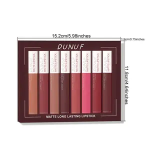 8 Color High Pigment Lip Gloss Set, Matte Long Lasting Waterproof Lipstick, Daily Use Makeup Essential, Liquid Lipstick for All Skin Types, Gift, Lipstick Cosmetic, Lipgloss, Lip Products Makeup