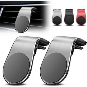 2PCS Mobile Phone Navigation Magnetic Bracket, Magnetic Navigation Bracket, L Type 360 °   Rotatable Car Phone Mount Magnet, Universal Car Cellphone Holder for Any Smartphone (Silver)