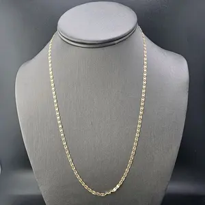 14K Gold Chain 20" Figaro Necklace for Women and Men