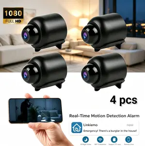 4PC Mini Smart 1080P WiFi Security Camera 2.4G Wireless Night Vision Motion Detection Audio Recording Remote App Control SD&Cloud Storage Indoor Baby Pet Car Monitor Camera