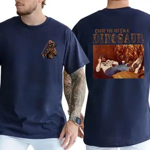 Dinosaur Hank Williams Jr.Bocephus Western Shirt,, Comfort Clothin Unisex Graphic Printed Men's Top, Retro Style Crewneck Tee