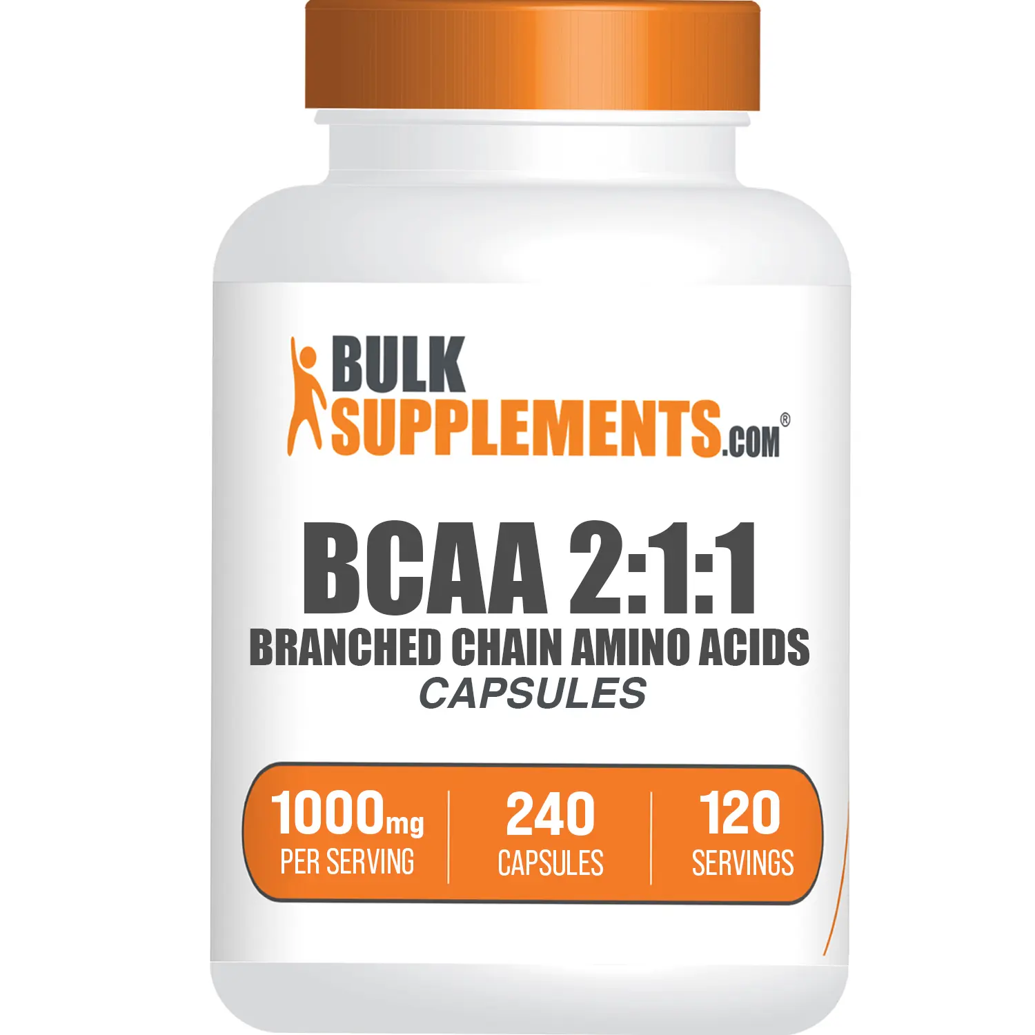 BulkSupplements BCAA 2:1:1 Branched Chain Amino Acids Capsules - Dietary Fitness Muscle Healthcare Supplement - 240 Capsules, 1000mg per Serving