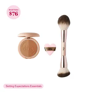DIBS Beauty - Setting Expectations Essentials - LoveBeam Setting Powder, Brush, Heart Powder Puff