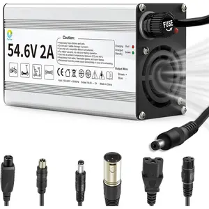 54.6V 2A Charger for 48V Lithium-ion Battery ebike Charger Electric Bike Charger Electric Scooter Charger Hoverboard Charger Universal Replacement Charger with 7 Connectors