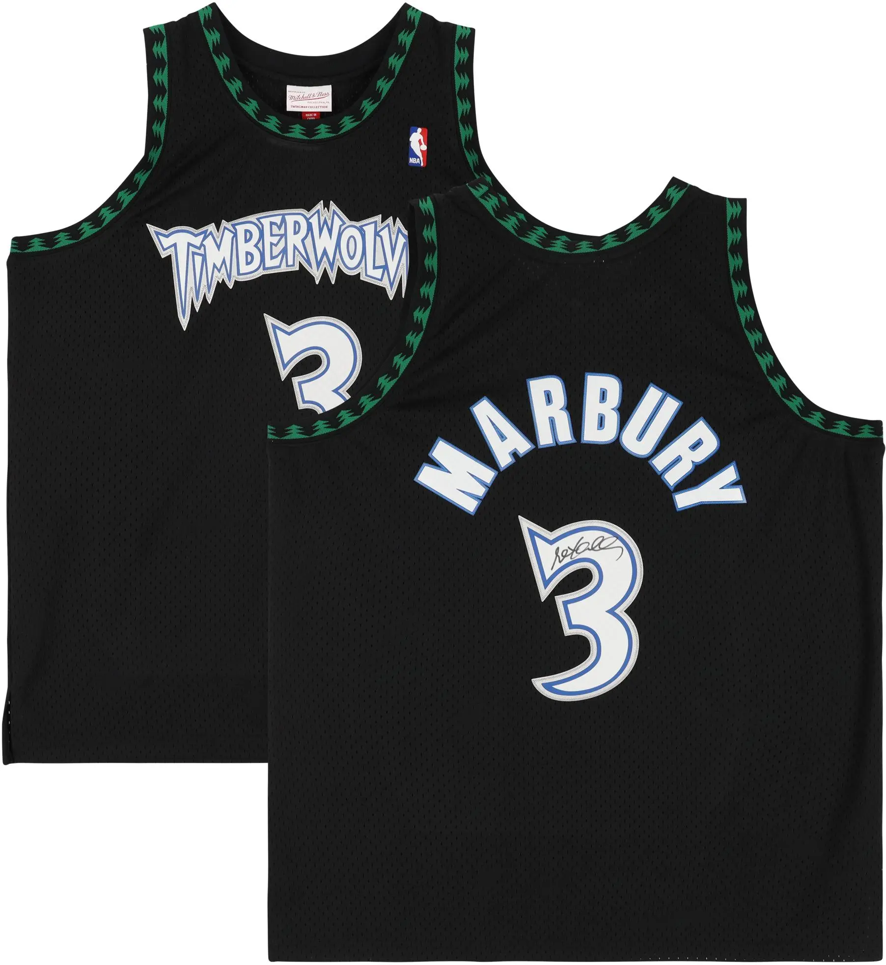 Stephon Marbury Minnesota Timberwolves Autographed Black Mitchell & Ness 1997-1998 Swingman Jersey - Fanatics Authentic Certified
