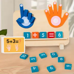 Educational Math Manipulatives Set, Math Learning Tools, Hand Learning Board, Number Counting Blocks, Desktop Decorations, Focus Training Toy, Visual Learning Tools for Kids Aged 3-5