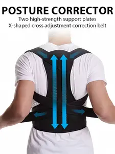 1 Count Men's Scoliosis & Kyphosis Corrector, Student Adult Posture Corrector Fixed with Strap, Back Brace Posture Corrector for Women & Men, Adjustable Back Lumbar Support Belt Shoulder Posture Support, Posture Straps, Suitable for Daily and Outing