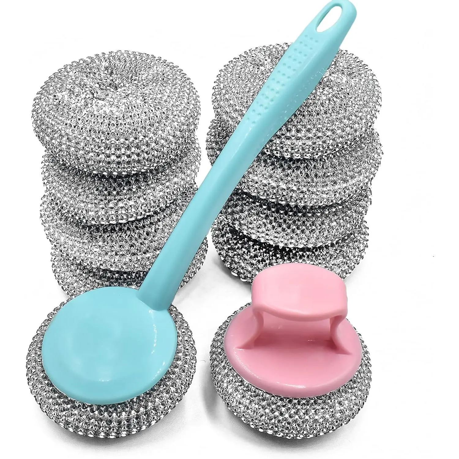 10 Pack Stainless Steel Sponges, Scrubbing Scouring Pad, Steel Wool Scrubber for Kitchens, Bathroom and More Cleaning Set