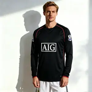 07 08 CR.7 Away Black Long Sleeve VintageSoccer Jersey Fan Edition Classic fashion cool and versatilejersey