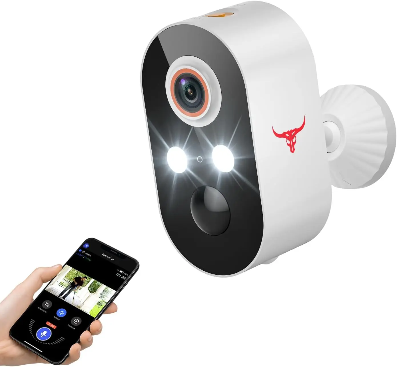 Crystal Clear 1080P Wireless Security Camera – Rechargeable Battery WiFi Outdoor/Indoor Smart Surveillance Cam with AI Motion Detection, Color Night Vision, 2-Way Audio, Water Resistant & Easy Mount Setup