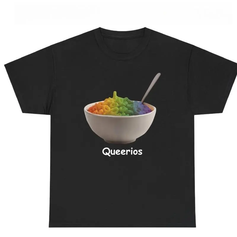 [100% Cotton] Cereal Shirt Funny LGBTQ Pride Breakfast Baguette T-Shirt |   Rainbow Gay Meme Shirt |   Fruity Loops Parody Gift |   Gay Apparel For Pride Month T-Shirt For Men And Women