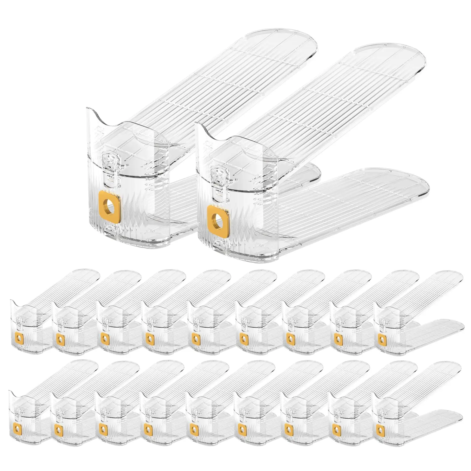 20 Pack Clear Shoe Slots Organizers Shoe Stacker Organizer for Closet Shoe Stackers for a Pair of Shoes Shoe Display Shelf Shoe Rack Holders Space Saver Organizer for Shoe