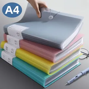 A4 Multi-Layer Transparent File Folder, Thick PP Material Durable Design, Lightweight, Portable Design, Available in 6 Color Options for Stylish Organization, Monthly Bill Organizer
