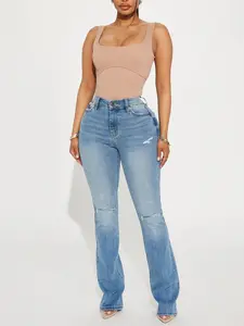 Pleasure Seeker Soft Stretch Flare Jeans - Medium Wash