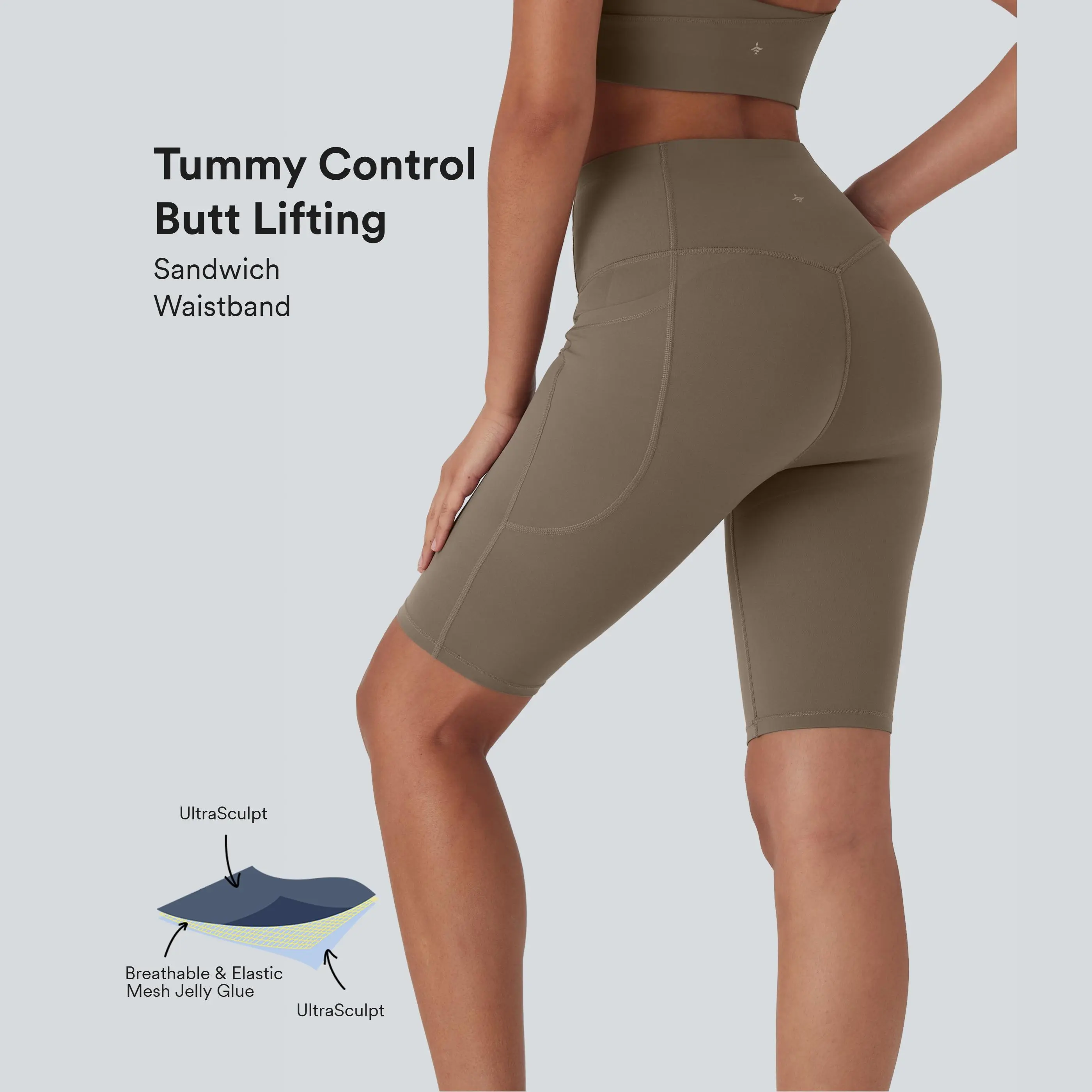 Halara UltraSculpt High-Waisted Butt-Lifting Tummy-Control Compression Stretch Training Biker Shorts, 9'' with Pockets, Compression Stretch Shorts #BackToSchool