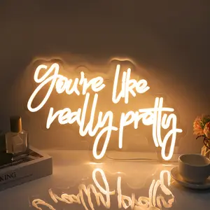 SERBASIC Modern Dimmable Neon Wall Light - "You're Like Really Pretty Day" Design, Interior Home Decor, ON/OFF Switch, Ideal for Gift-Giving, Special Occasions