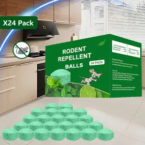 Peppermint Lemon Oil Mouse Repellent, 24-Pack Value Natural Rodent Deterrent for Mice, Squirrels, Rats, Spiders, Safe for Pets & Family, Effective for Indoor/Outdoor Use (Kitchen, Warehouse)
