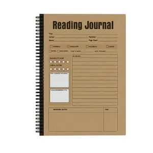 Reading Journal & Book Log Notebook - Spiral Coil Notebook Journal, Spiral Bound Notepad, Guided Journal for Tracking Books, Recording Ratings & Quotes, Reading Diary with Prompts for Genre, Author & Page Count, Gift for Book Lovers