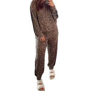 Brown Varisty Striped Leopard Two Piece set