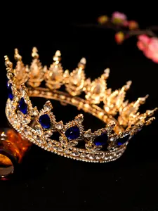 Crown Shaped Cake Decoration, 1 Count Elegant Rhinestone Decor Crown for Wedding Birthday Party, Wedding Cake Topper, Cake Decoration Supplies
