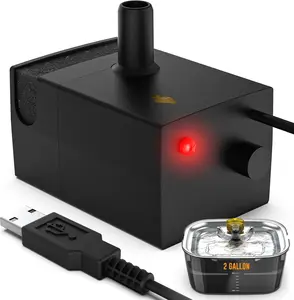 Water Fountain Pump for 2.6/2 Gallons Large  Water Fountain Stainless Steel for Large Dogs, Replacement Water Pump for D2223, D2322, D2341 Models, Long Lifespan, Quiet and Safe, USB