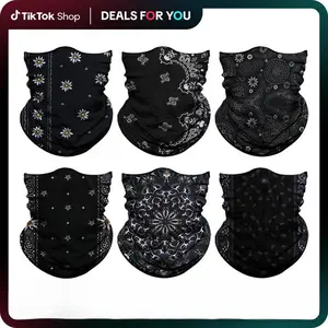 6-Piece Camo Print Neck Gaiter Set for Adults, UV-Protective Cooling Seamless Bandana Face Mask for Fishing & Biking