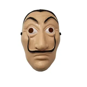 Money robbery mask salvador Dali MaskCosplay halloween  mask Realistic Movie Prop Face Mask… 2pack dino mask super hero mask