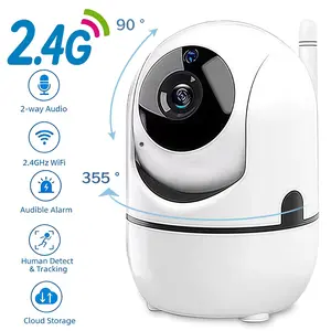 Smart Indoor Security Camera, WiFi Surveillance Camera, App Controlled Camera, Wireless WiFi Cameras, 355° Pan-Tilt, App Remote Control, 2.4G WiFi, IR Night Vision, 2-Way Audio, Motion Detection, 24/7 Recording for Home Pet Protection Monitoring