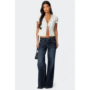 Stassie Studded Low Rise Baggy Jeans