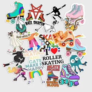 Sticker Pack 20 pcs Roller Skating Stickers, Retro Skate Vinyl Decals