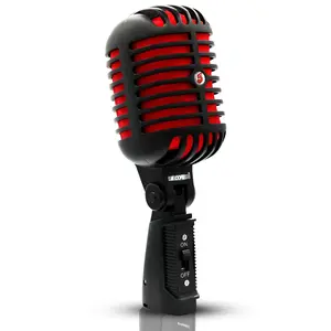 5Core Vintage Microphone Classic Dynamic Professional XLR Studio Retro Style Mic BLACK RED