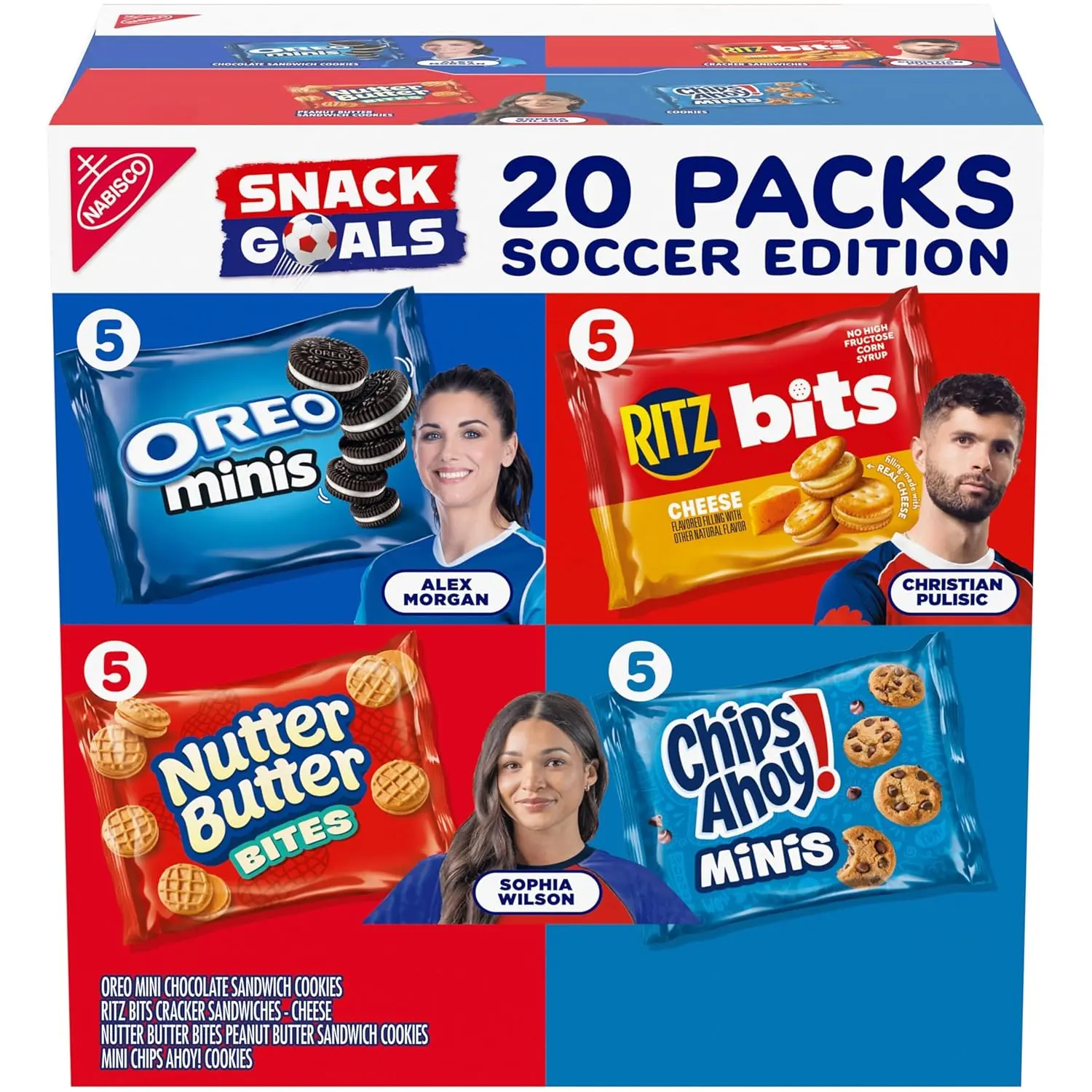 Nabisco Snacks Variety Pack, Cheese Sandwich Crackers, 20 Snack Packs