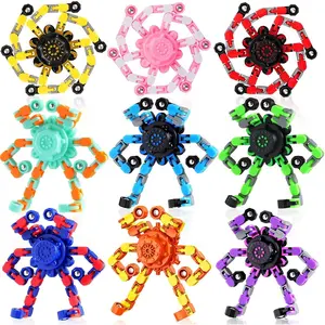 9PCS Transformable Fidget Spinners for Boys,Fidget Party Favors,Deformable Chain DIY Robot Spinner Sensory for Boys Girls