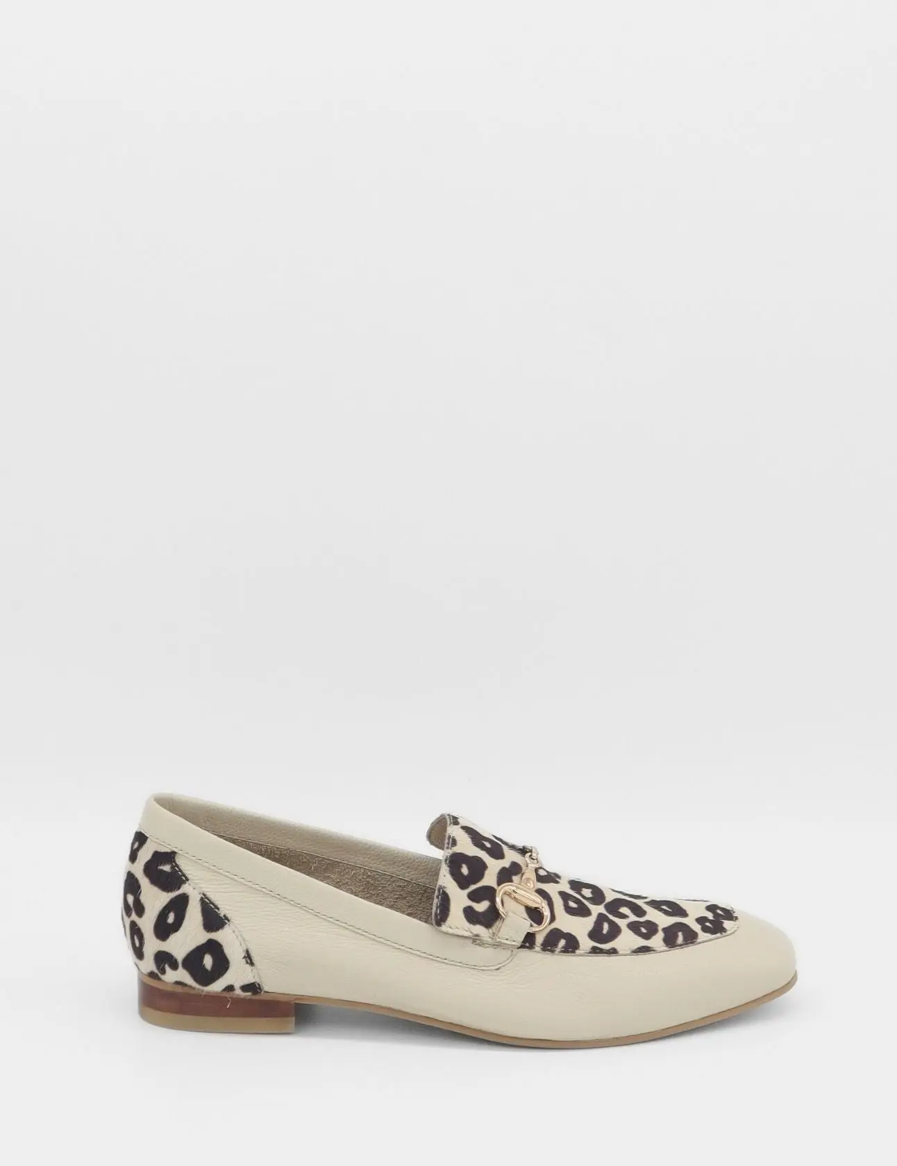 Stivali Gentilezza loafers in ivory leopard print cowhide leather