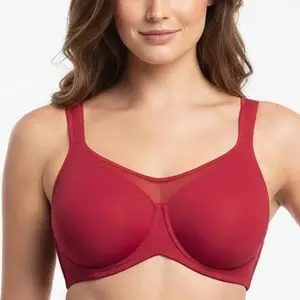 HSIA Cardi Comfort Plus Size Bra Underwire Smoothing Seamless Soft Fabric Wide Adjustable Strap Full Coverage Unlined Minimizer T-shirt Bra