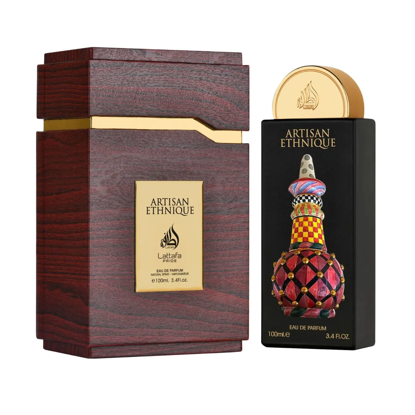 Lattafa Pride Artisan Ethique Unisex Arabian EDP Spray 100ml (3.4 fl.oz) Regular Edition - Liquid, Warm Spicy Woodsy Tones, Vanilla-Balsamic Mix, Elegant Adult Scent, Amber Vanilla Perfume, Arabic Perfume Bottle, Ethnic Unisex Option