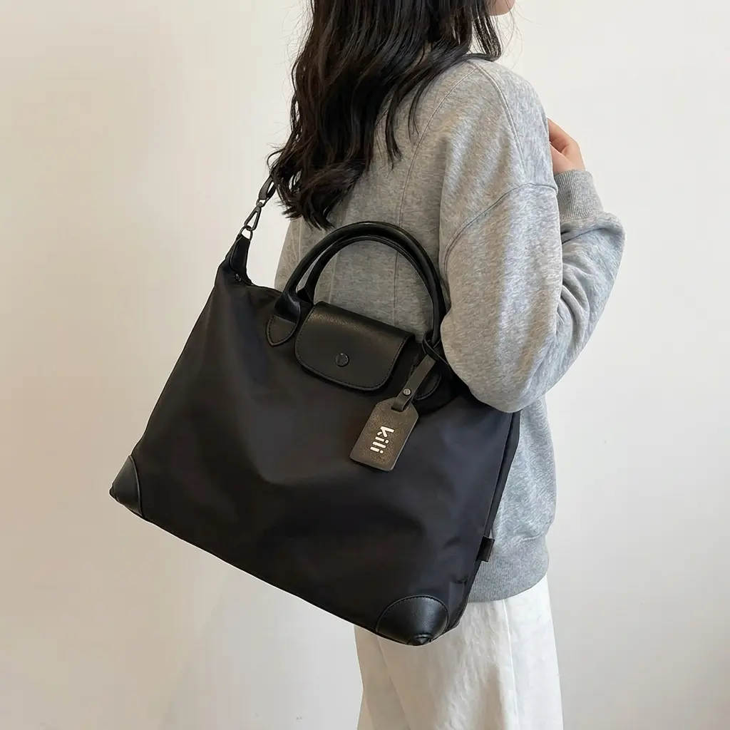 TX Packs Waterproof Nylon Tote Bag - Quiet Luxury Airline Personal Item Weekender with Luggage Sleeve Travel Duffel Travel Duffle Bag hospital bag for mom travel bag
