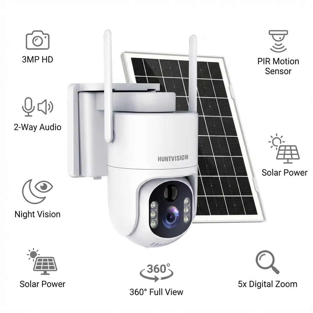 4G LTE Cellular Security Camera No Internet Needed, Solar No wifi Security Camera Outdoor Wireless With SIM Card Jobsite,360 Live View, Motion Detection